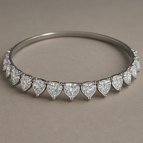 Make a chocker with heart shape diamonds