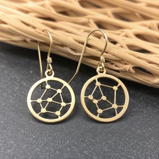 Небольшие золотые матовые серьги в виде созвездия