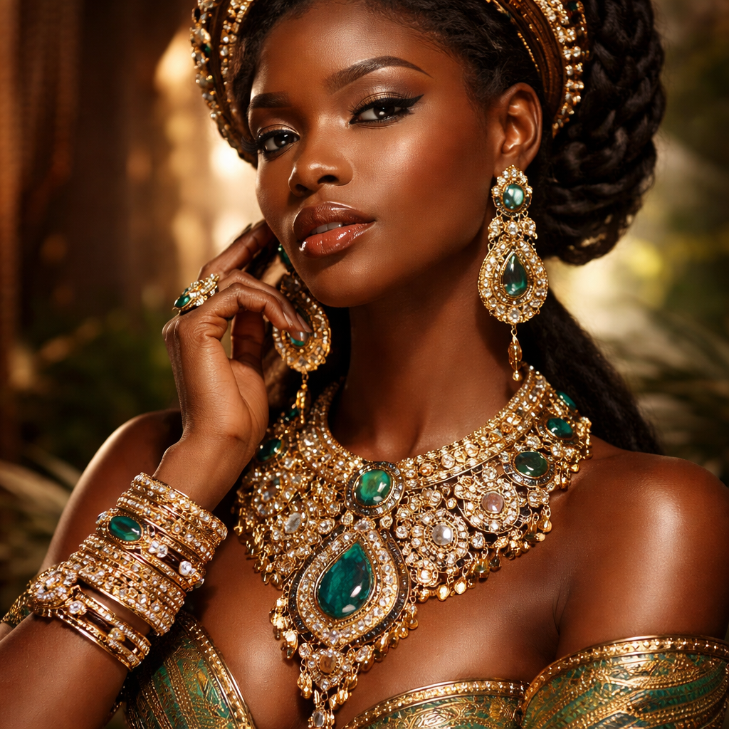 Inspire toi de design de bijoux de luxe tendance dans les resayx sociaux mais tu y ajoutes un côté africain !