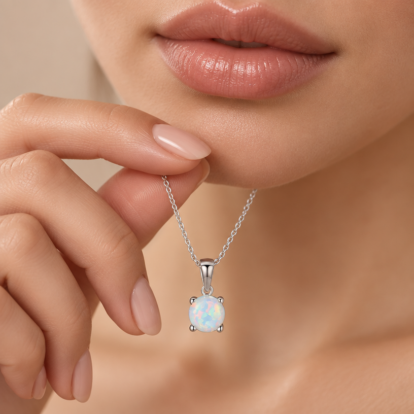 Jewelry photoshoot (worn)
Show the jewelry piece from the image worn by an elegant model in a professional editorial photograph, soft studio lighting. Reproduce the jewelry's exact design, metal, stones and details faithfully. Photorealistic, no text. Additional instructions: A close-up beauty photograph in vertical 9:16 format (1080x1920px, Instagram Story dimensions), cropped tightly so that only the woman's lips are visible, rest of the face out of frame. Soft glossy natural lips with a warm nude-pink tone, smooth skin texture around the mouth. Below the lips, a hand gently holds a delicate gold chain necklace between the fingers, with the chain and a small pendant hanging down, slightly swaying. Soft studio lighting with warm neutral tones, softly blurred neutral beige background. Shallow depth of field, sharp focus on the lips and the hand holding the necklace. High-end minimalist jewelry photography style, photorealistic, elegant and delicate mood. Vertical composition with balanced negative space for text overlay. No pendant shape described — clean space for your own pendant to be added, small and delicate in scale.