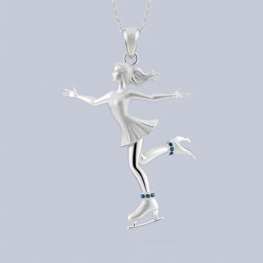 Pendant silver ice figure skating