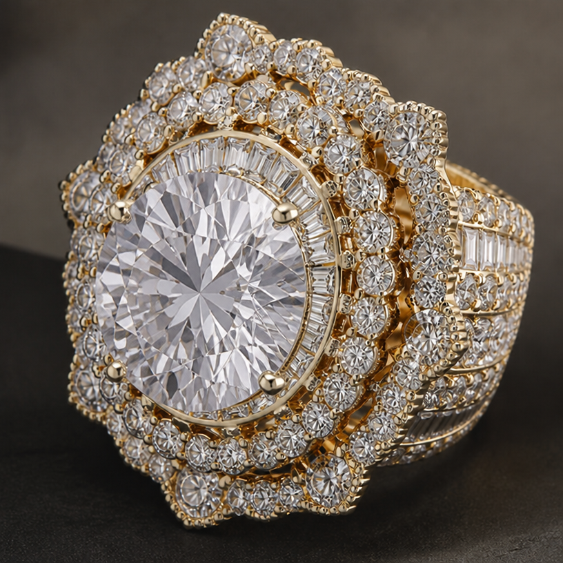 Large diamond
edit the attached jewelry design with these instructions: Large diamond. keep it photorealistic, just the design no text