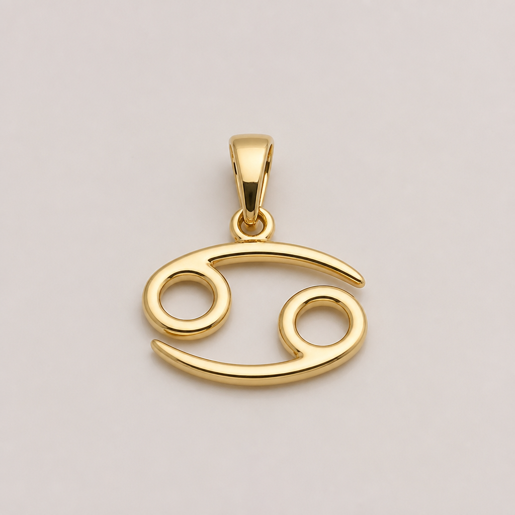 A minimalist women's pendant made of gold. colgante del signo del zodiaco de cáncer ♋️
photorealistic jewelry design, A minimalist women's pendant made of gold. colgante del signo del zodiaco de cáncer ♋️, minimalist style, just the design no text
