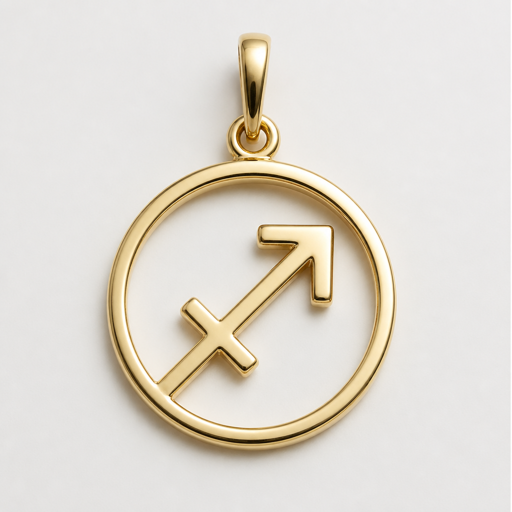 A minimalist women's pendant made of gold. colgante del signo del zodiaco de sagitario dentro de un círculo
photorealistic jewelry design, A minimalist women's pendant made of gold. colgante del signo del zodiaco de sagitario dentro de un círculo, minimalist style, just the design no text