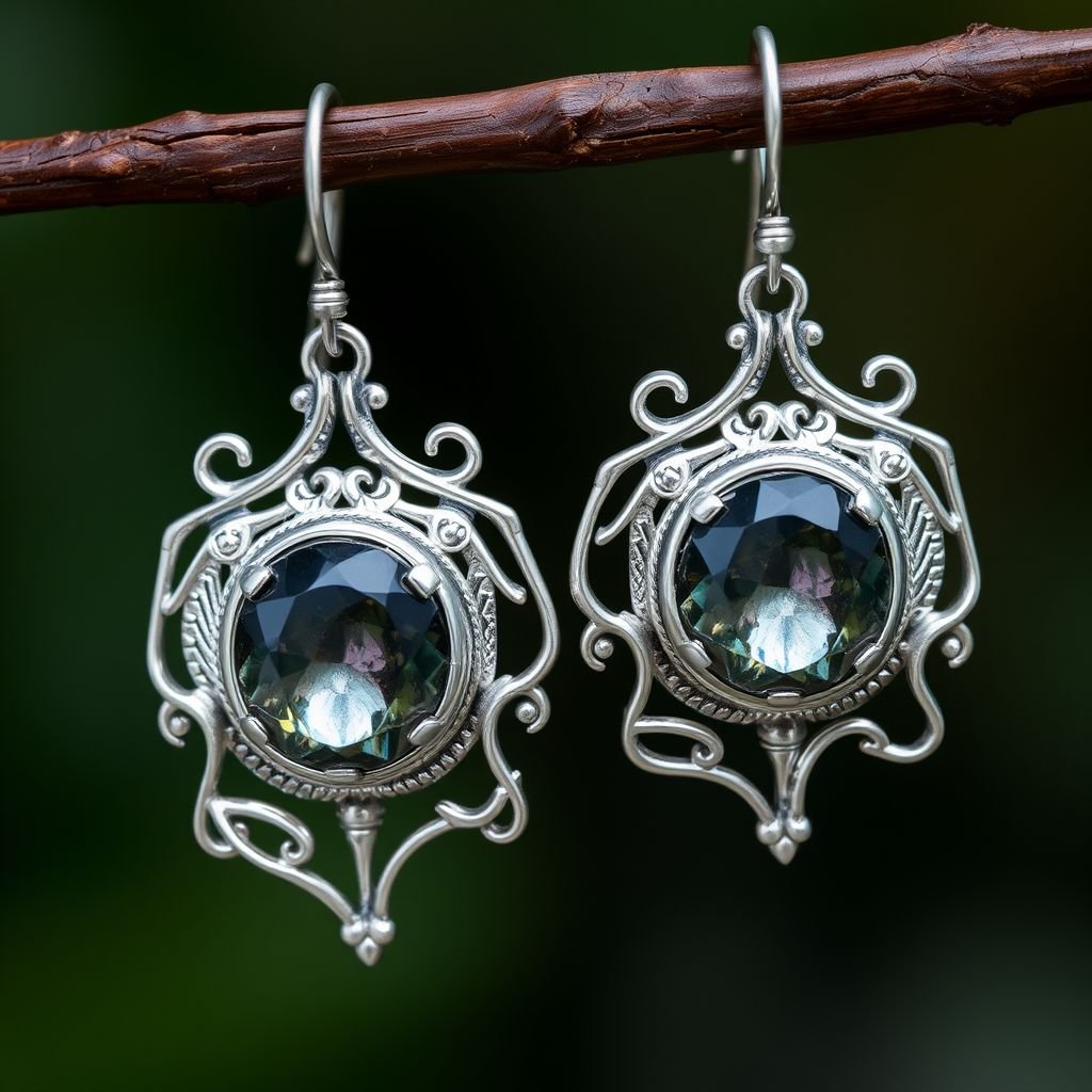 Create earrings with Jesper gemstone, silver around gem’s border