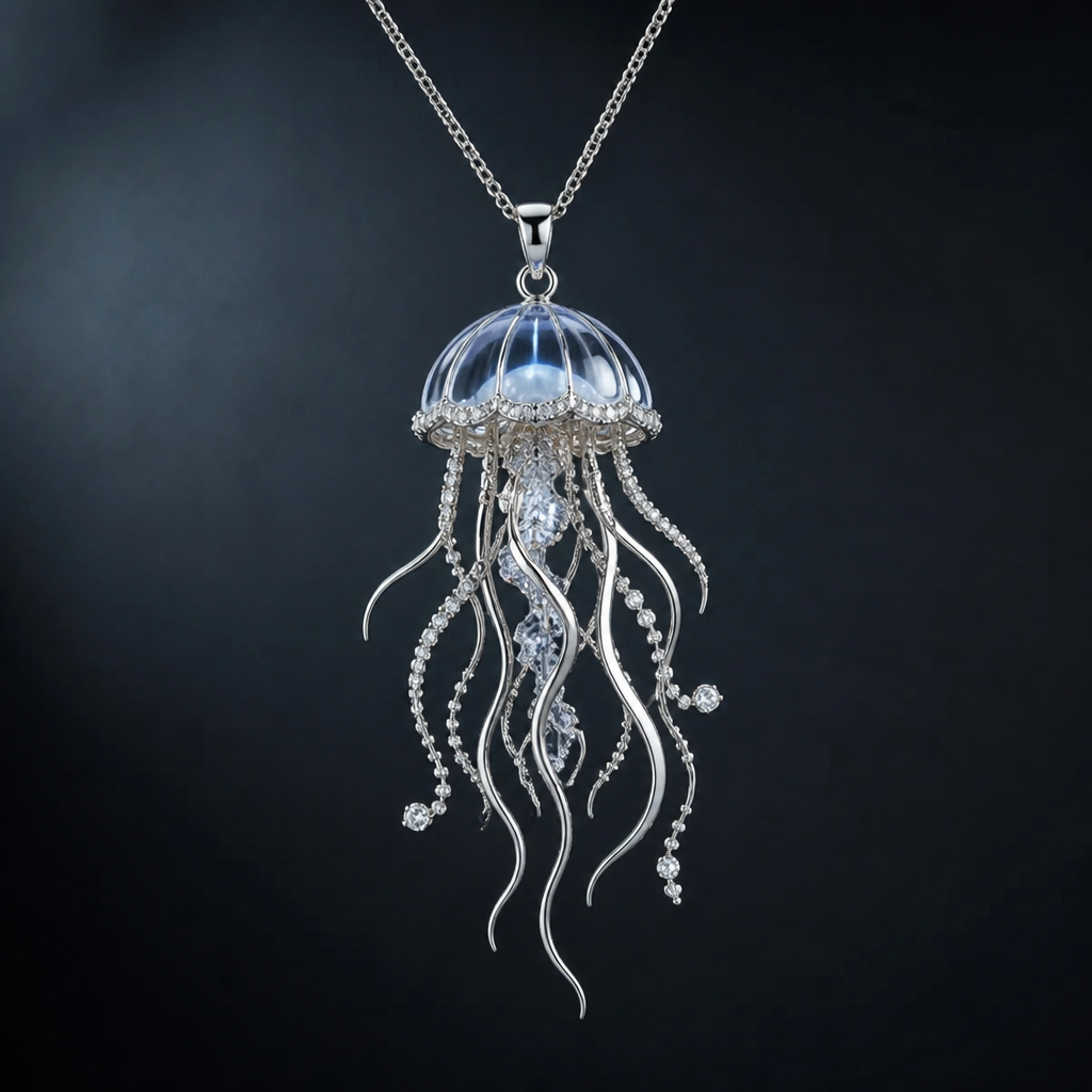 طرح گردنبند عروس دریایی
photorealistic jewelry design, طرح گردنبند عروس دریایی, just the design no text