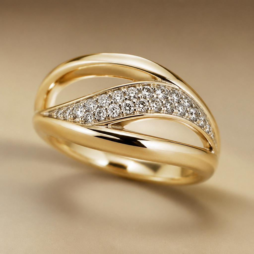 A women's ring
photorealistic jewelry design, A women's ring, modern style, just the design no text
