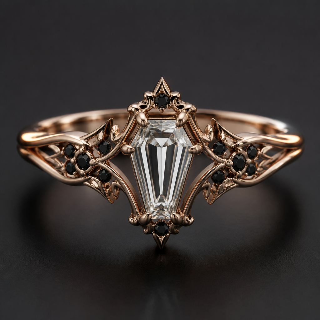 . Refinement: make the diamond coffin cut
photorealistic jewelry design, . Refinement: make the diamond coffin cut, just the design no text