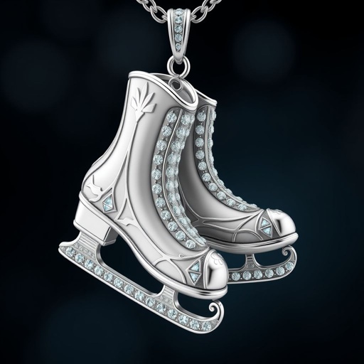 Pendant silver ice figure skating skates. Then remove boots and leave only lowest part of skates