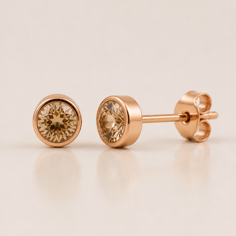Single stone migraine, center stone 3.2, total circumference 5 mm rose gold
edit the attached jewelry design with these instructions: Single stone migraine, center stone 3.2, total circumference 5 mm rose gold. keep it photorealistic, just the design no text