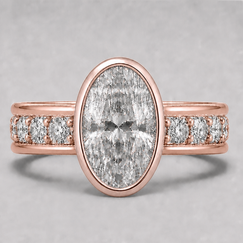 rosegold band
edit the attached jewelry design with these instructions: rosegold band. keep it photorealistic, just the design no text
