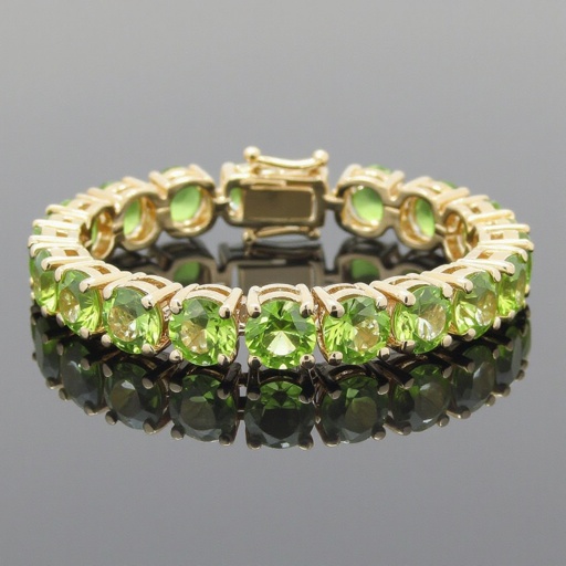 Modern peridot jewelry design with gold