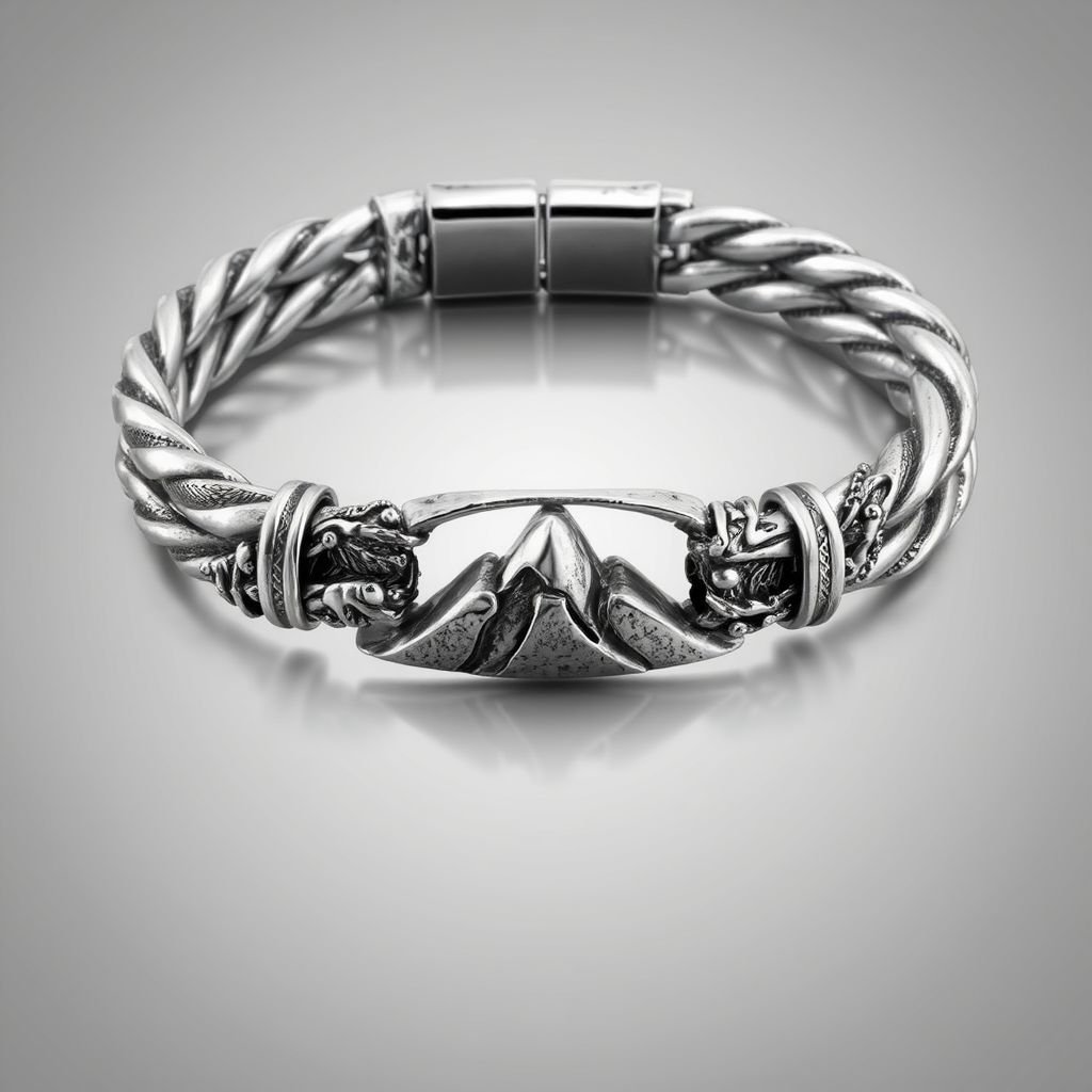 Man bracelet silver