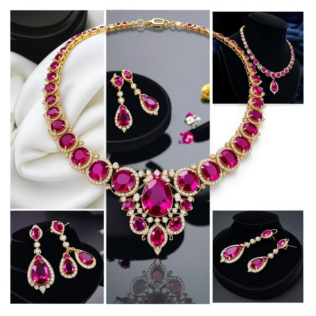 Necklace  ruby jewel dtyle