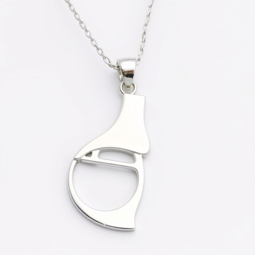 Silver pendant of ice skating blade only no boots