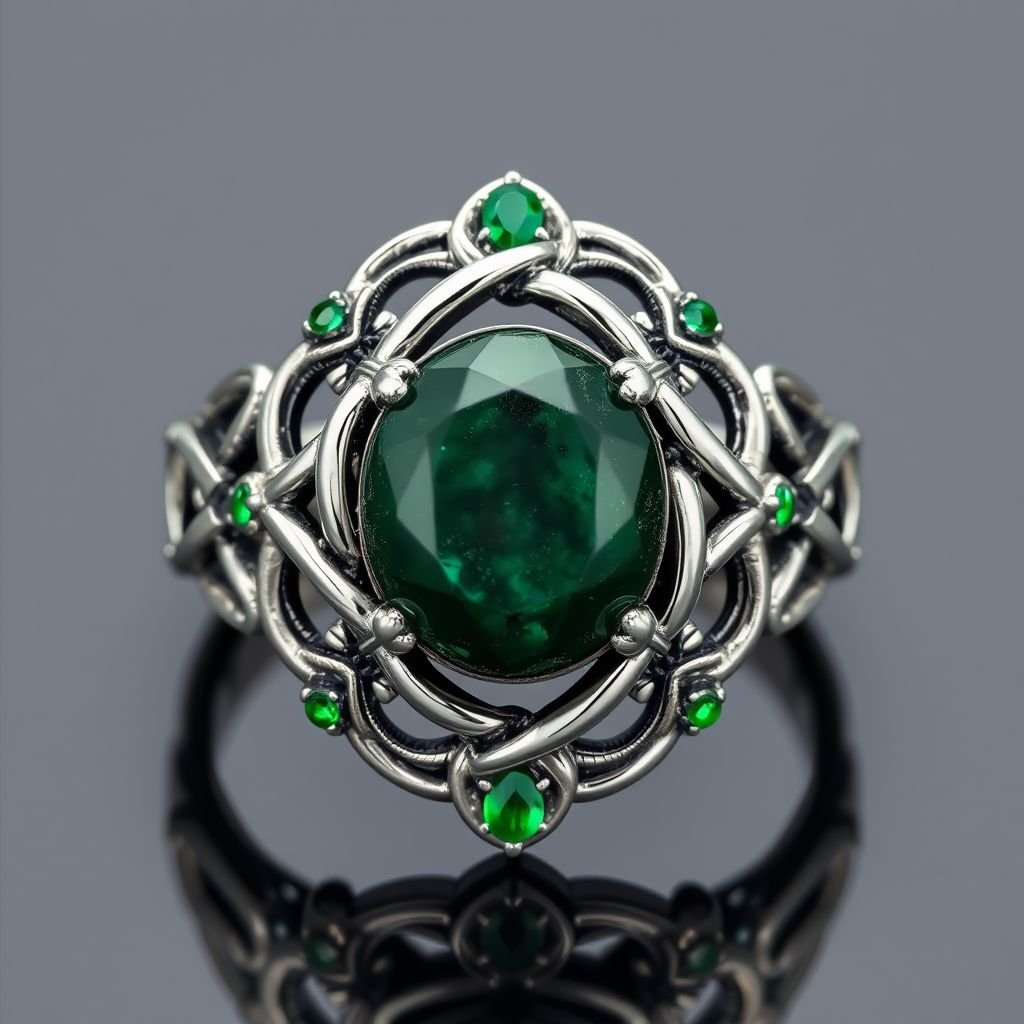 18k silver ring set with a smooth cut pietersite