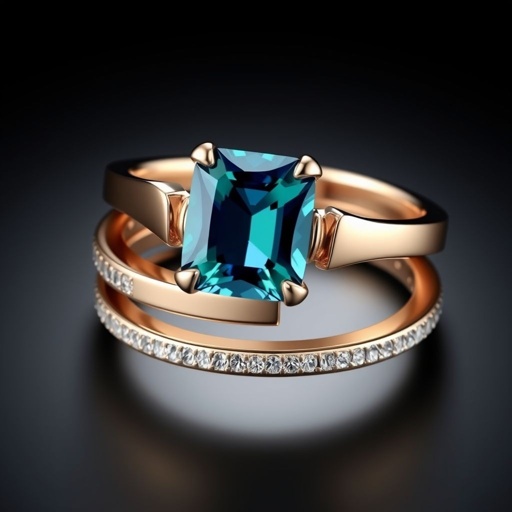 15 carat Arabian blue and green Nanette cut sapphire gemstone Fl lF clarity multi ring