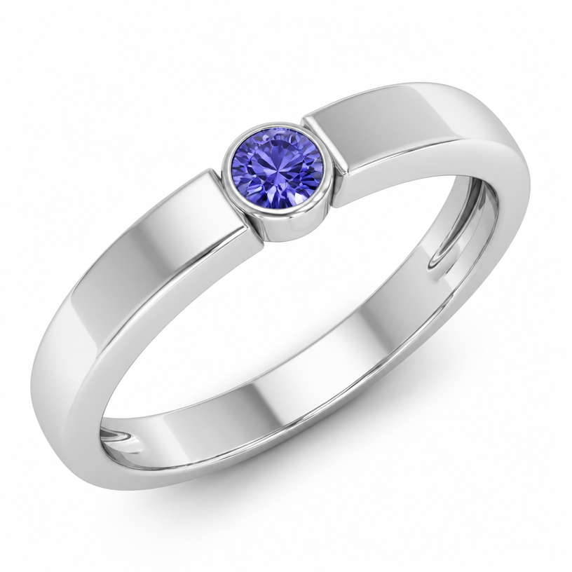 A women's ring made of platinum. platinum ring . with Tanzanite
using the attached image as a visual reference, create A women's ring made of platinum. platinum ring . with Tanzanite. photorealistic, just the design no text