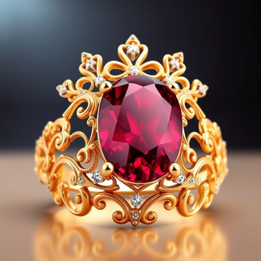 Flame type ruby ring