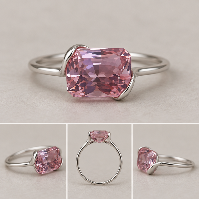 A women's ring made of silver, ultra-minimalist, very simple and clean, understated, no embellishments. take this stone in the picture and give me something different its a bigger stone i want something whimsical and new i need it simple enough to be made by hand and not casted
using the attached image as a visual reference, create A women's ring made of silver, ultra-minimalist, very simple and clean, understated, no embellishments. take this stone in the picture and give me something different its a bigger stone i want something whimsical and new i need it simple enough to be made by hand and not casted. photorealistic, just the design no text