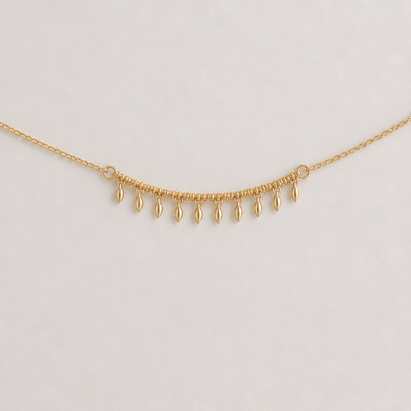 make it a choker
edit the attached jewelry design with these instructions: make it a choker. keep it photorealistic, just the design no text