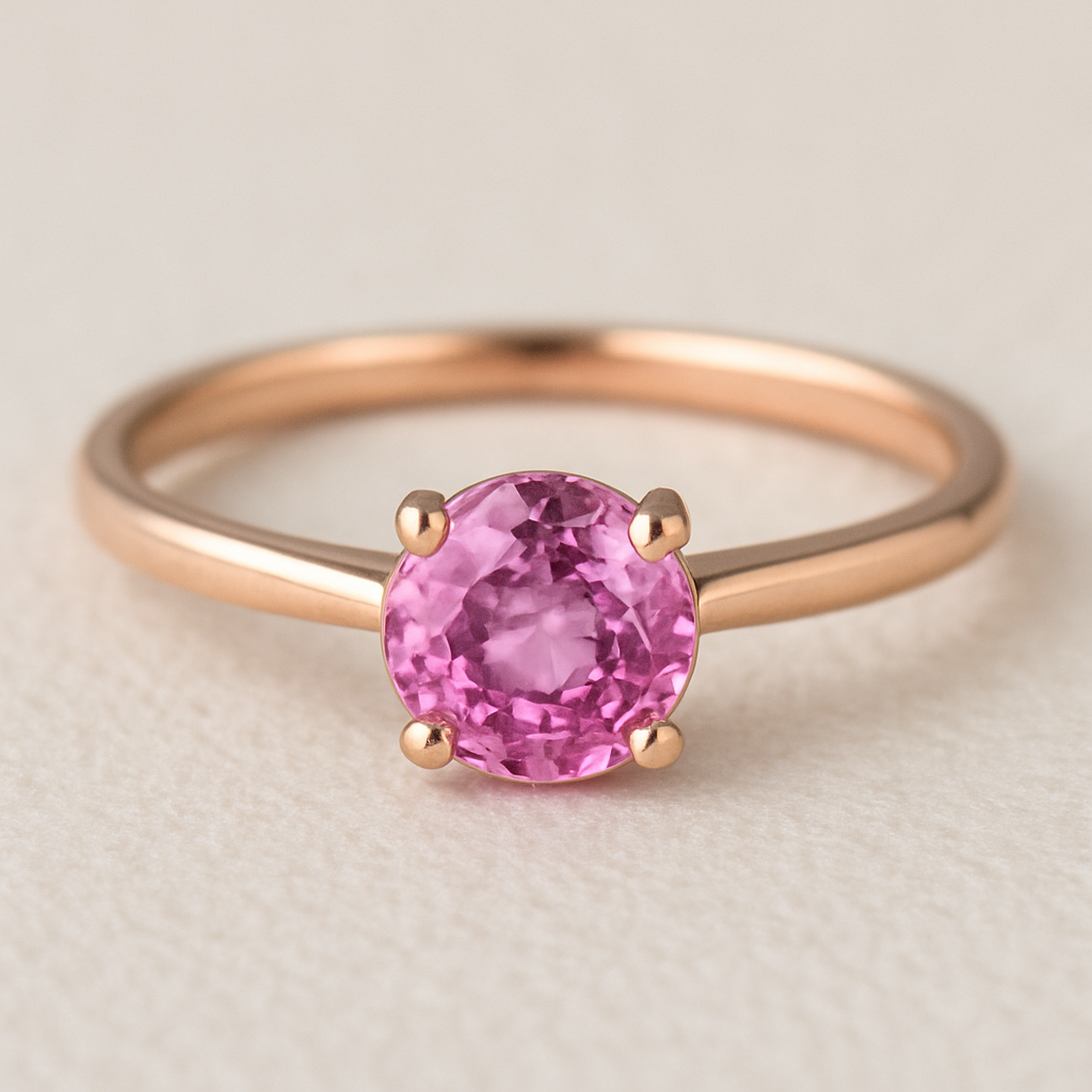 Small Pink sapphire ring 