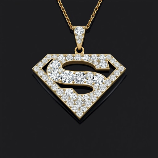 d superman diamond pendant