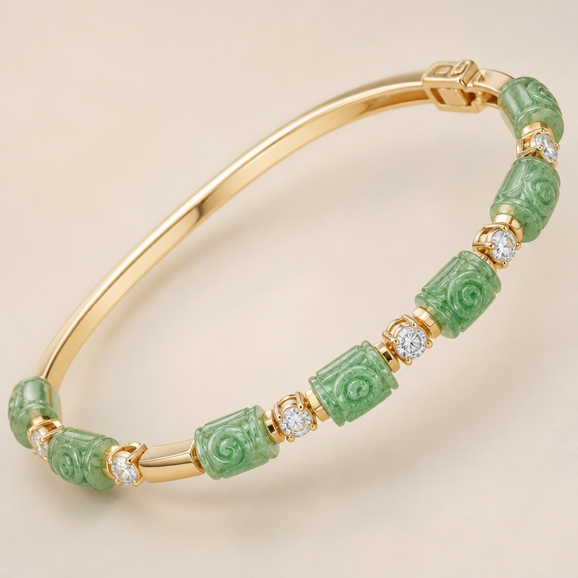 A bangle women's bracelet with diamond stones suitable for daily wear. Use 12 tablets.
using the attached image as a visual reference, create A bangle women's bracelet with diamond stones suitable for daily wear. Use 12 tablets.. photorealistic, just the design no text