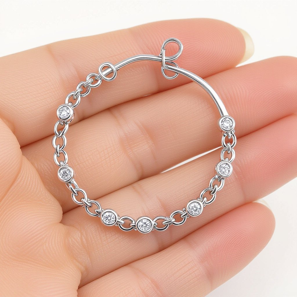 Create for me a helix earring hoop with 4 chains 