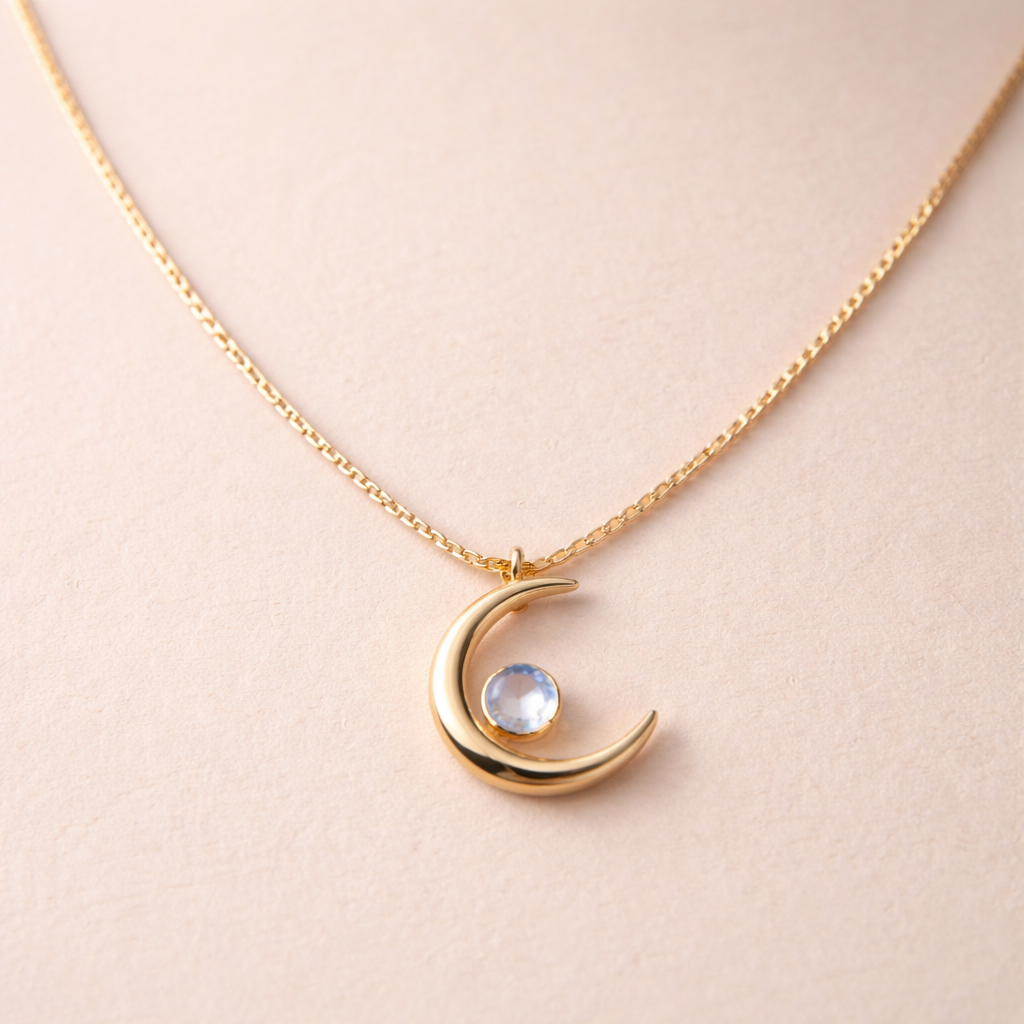 A modern women's ring made of rose gold. Le Collier "Âme Discrète"
La Chaîne
Fine chaîne en or jaune 18K, maille vénitienne (carrée, plate) — elle capte la lumière subtilement sans briller de façon vulgaire. Longueur : 45 cm, juste au creux de la gorge. Élégante, presque invisible, mais présente.
Le Pendentif
Un croissant de lune fin et épuré, légèrement incliné — symbole à la fois universel et profondément ancré dans la tradition islamique. Pas de fioriture. Juste la forme pure, en or massif, avec une surface légèrement texturée sur le dos et polie côté visible.
La Pierre
Enchâssée au cœur du croissant : une petite pierre de lune (moonstone). Elle change de couleur selon la lumière — bleue, argentée, blanche. Elle évoque la douceur, l'intuition, la profondeur cachée. Exactement toi.
L'Ambiance générale
Le collier ne se voit pas immédiatement. On le remarque quand on est proche — quand on fait attention. Comme toi.
A modern women's ring made of rose gold. Le Collier "Âme Discrète"
La Chaîne
Fine chaîne en or jaune 18K, maille vénitienne (carrée, plate) — elle capte la lumière subtilement sans briller de façon vulgaire. Longueur : 45 cm, juste au creux de la gorge. Élégante, presque invisible, mais présente.
Le Pendentif
Un croissant de lune fin et épuré, légèrement incliné — symbole à la fois universel et profondément ancré dans la tradition islamique. Pas de fioriture. Juste la forme pure, en or massif, avec une surface légèrement texturée sur le dos et polie côté visible.
La Pierre
Enchâssée au cœur du croissant : une petite pierre de lune (moonstone). Elle change de couleur selon la lumière — bleue, argentée, blanche. Elle évoque la douceur, l'intuition, la profondeur cachée. Exactement toi.
L'Ambiance générale
Le collier ne se voit pas immédiatement. On le remarque quand on est proche — quand on fait attention. Comme toi., modern style