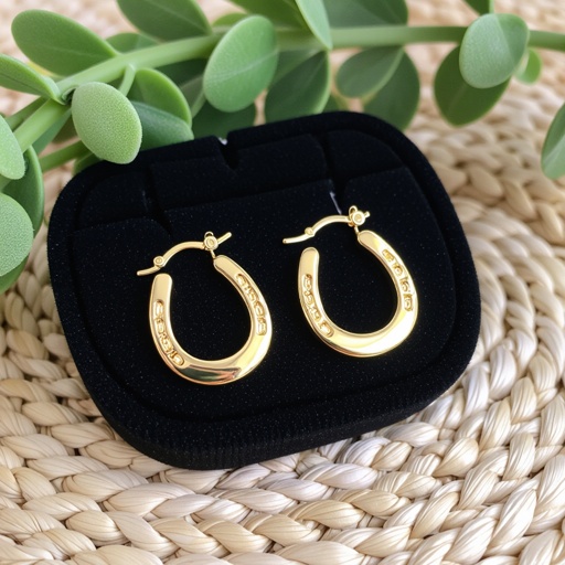 Horse shoe earring without diamonds, just simple and stud