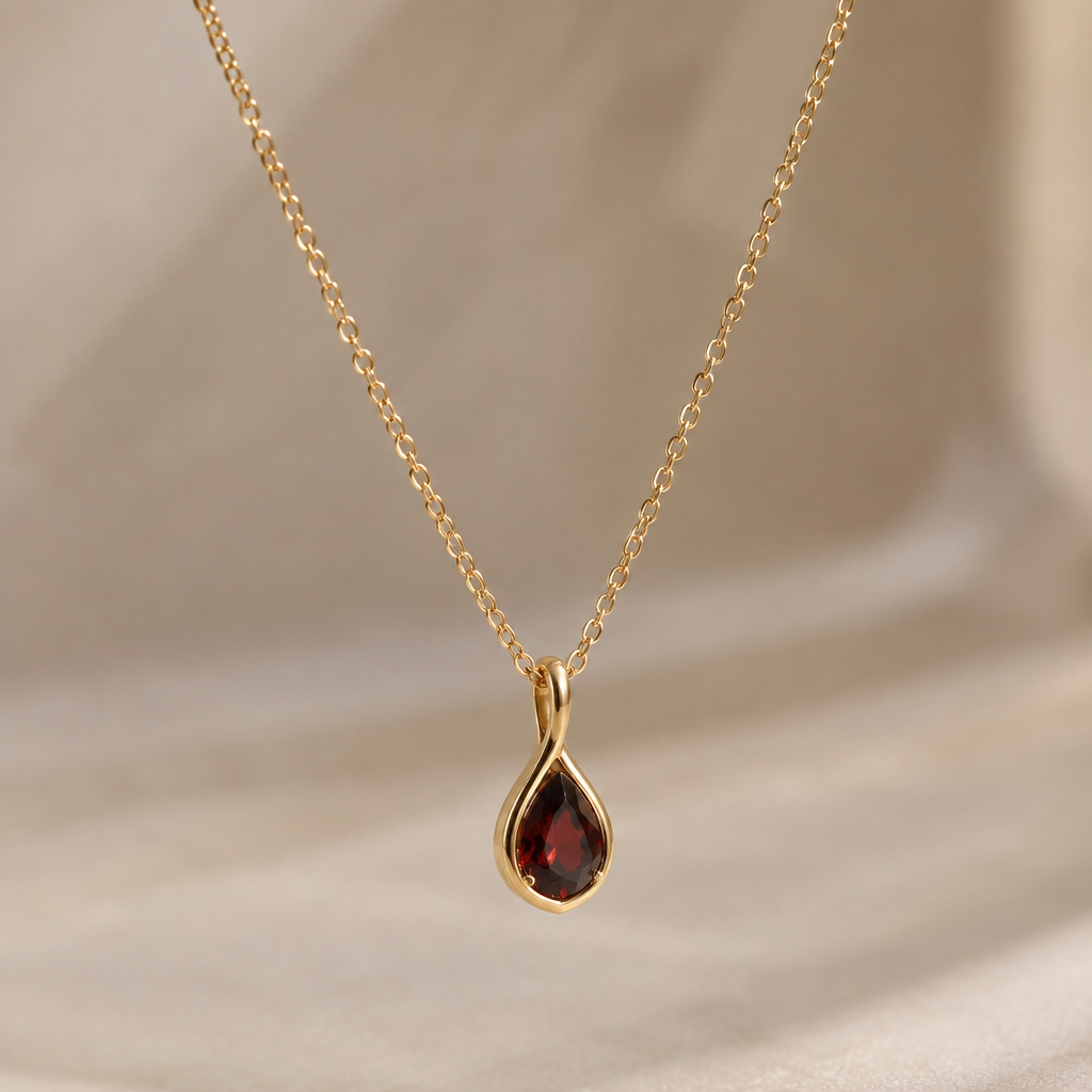 A nordic women's necklace made of gold with garnet stones suitable for birthday, minimalist, simple and delicate, clean lines. gorgeous and beautiful
photorealistic jewelry design, A nordic women's necklace made of gold with garnet stones suitable for birthday, minimalist, simple and delicate, clean lines. gorgeous and beautiful, nordic style, just the design no text