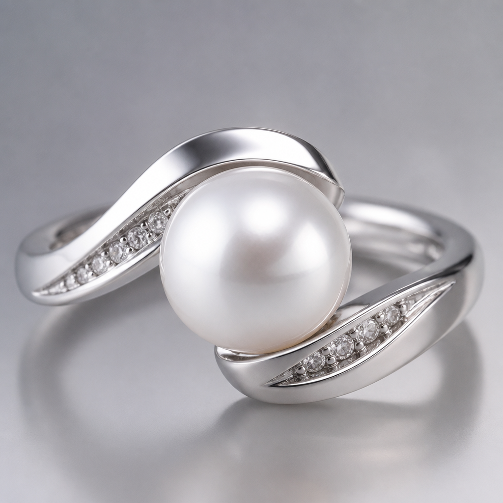 A women's ring. classic deign with pearl
photorealistic jewelry design, A women's ring. classic deign with pearl, modern style, just the design no text