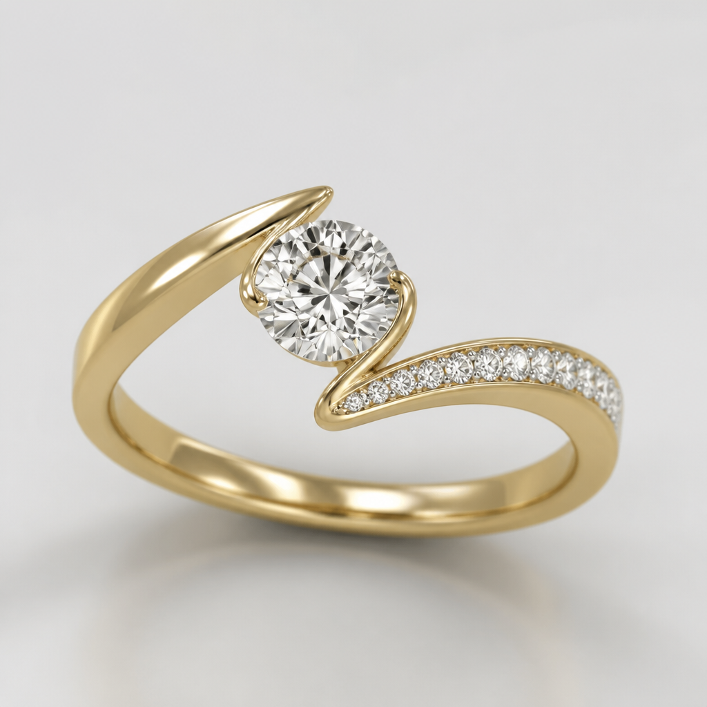 A women's ring
photorealistic jewelry design, A women's ring, modern style, just the design no text