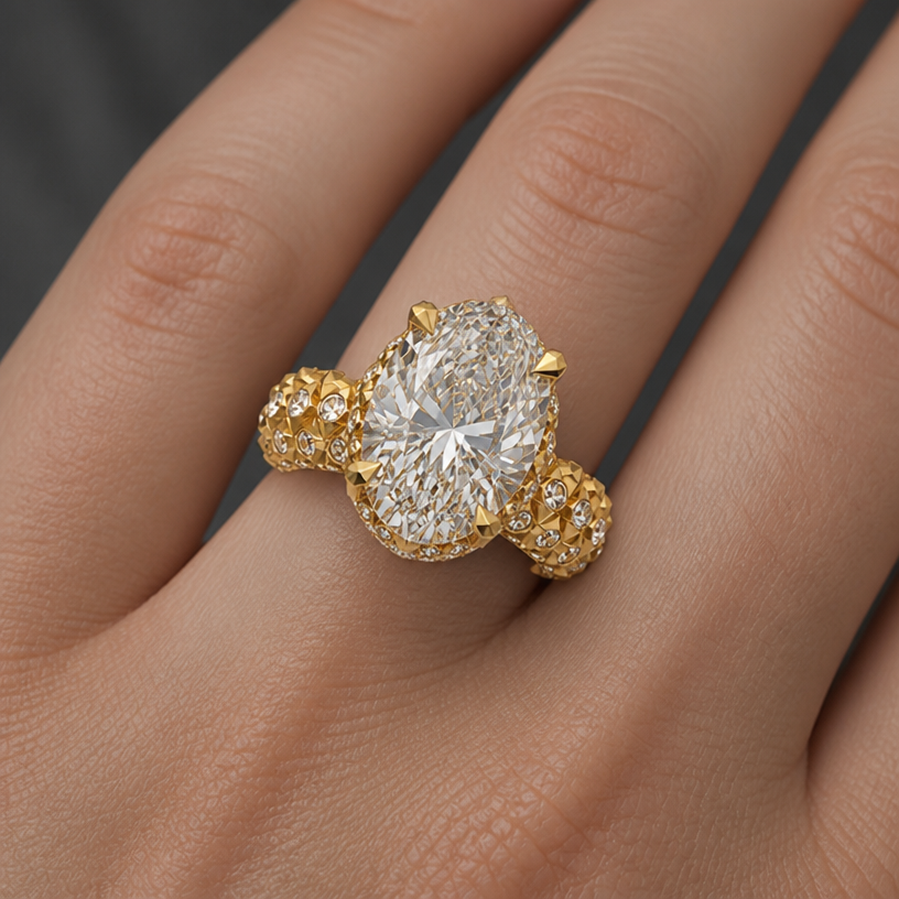 this on a hand
edit the attached jewelry design with these instructions: this on a hand. keep it photorealistic, just the design no text