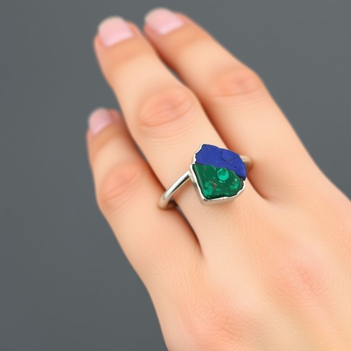 Design silver adjustable ring, use minimum silver, use 2 raw natural gemstones 