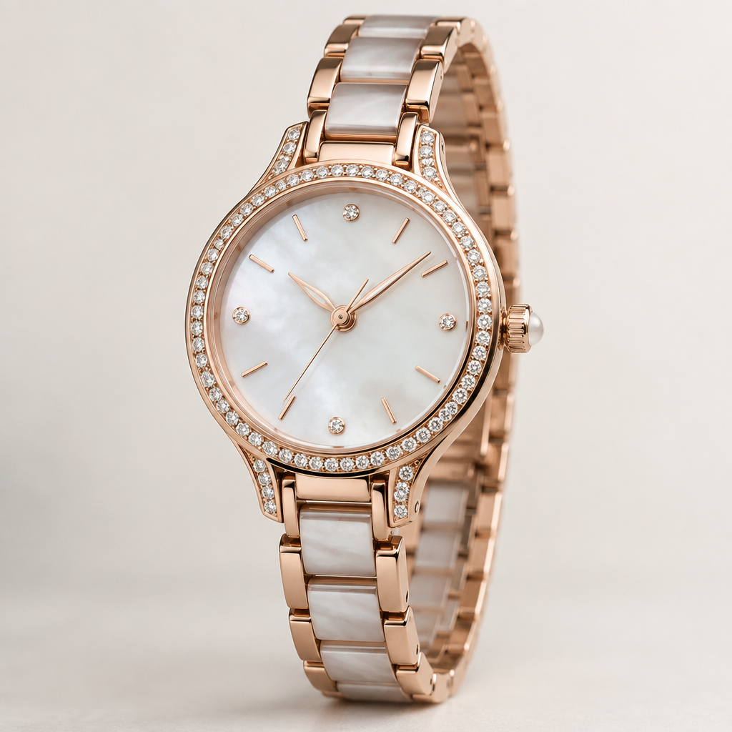 A women's watch
photorealistic jewelry design, A women's watch, modern style, just the design no text