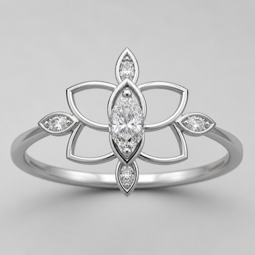 Même création plus simple, moins de poids en gramme
edit the attached jewelry design with these instructions: Même création plus simple, moins de poids en gramme. keep it photorealistic, just the design no text