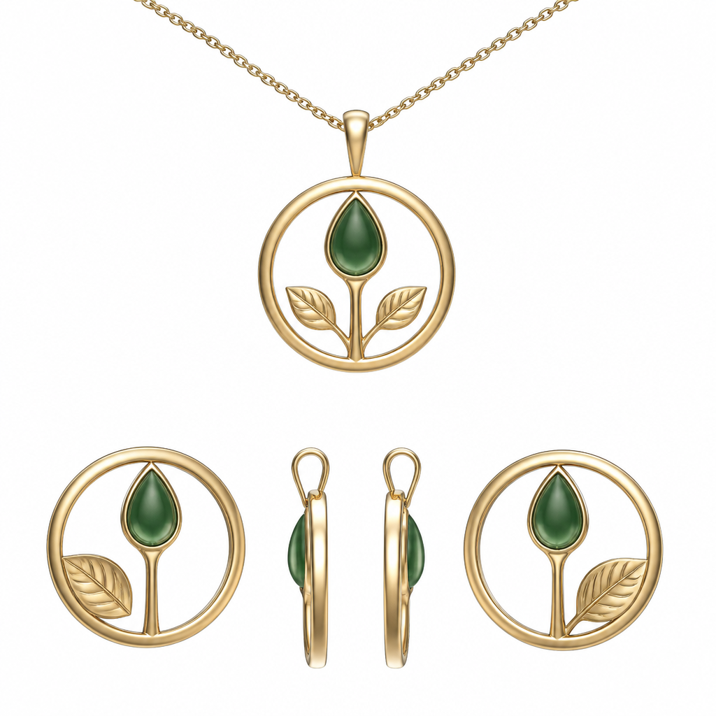 . Refinement: Bitte ändere die beiden Blätter links und rechts jeweils zu einem Blatt ab, welches die entsprechenden Anmerkungen aufweist
photorealistic jewelry design, . Refinement: Bitte ändere die beiden Blätter links und rechts jeweils zu einem Blatt ab, welches die entsprechenden Anmerkungen aufweist, just the design no text