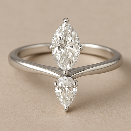 I need  wedding ring and make face from pear and marquze ship