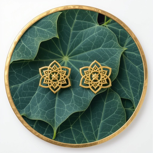  золотые матовые серьги в виде изображения чакры сахасрары