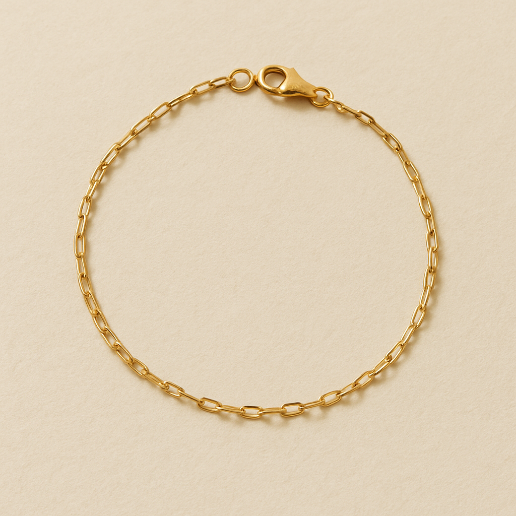 Station chain, dainty bracelet, gold 