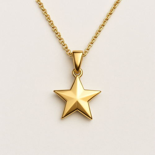 A star necklace that is yellow gold 
