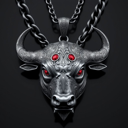 Giant bull with glowing red eyes