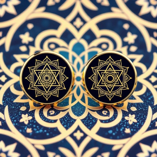  золотые матовые серьги в виде изображения чакры сахасрары