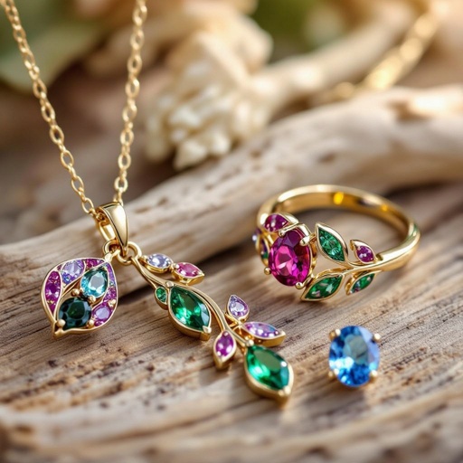 Necklace ,earring and ring design with colorful spinel 