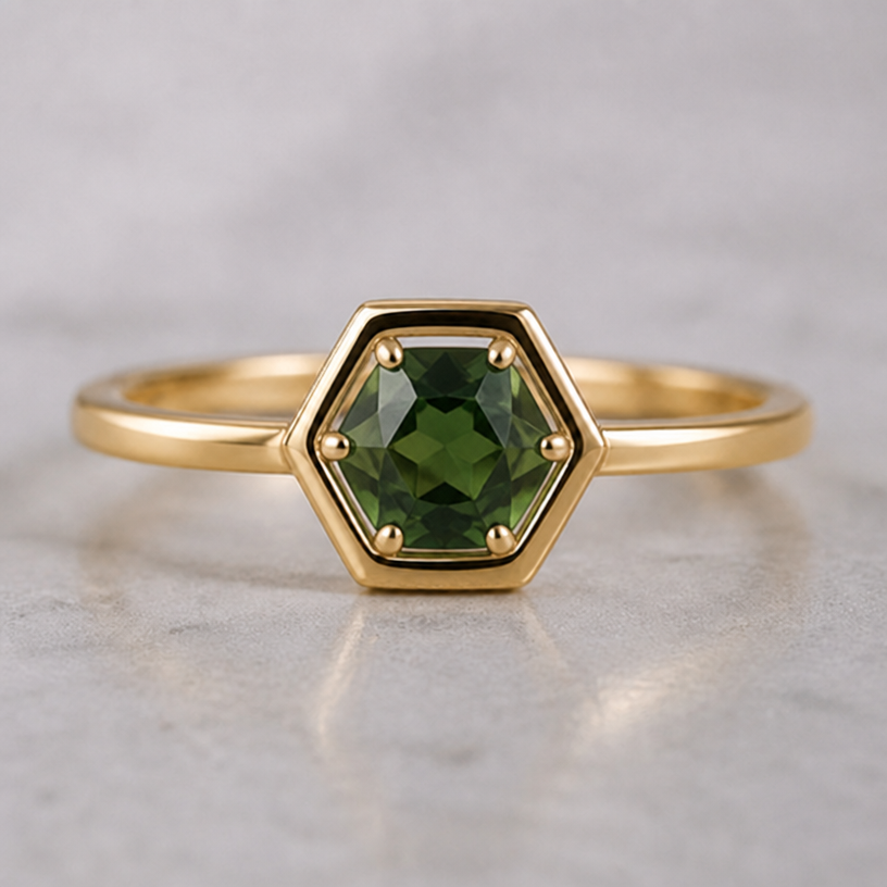 Add color stone in the middle with prongs
edit the attached jewelry design with these instructions: Add color stone in the middle with prongs. keep it photorealistic, just the design no text