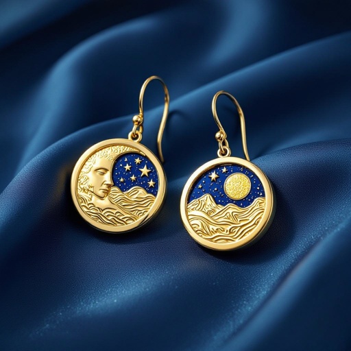 Серьги в золоте без камней фазы луны длинные серьги плавные формы