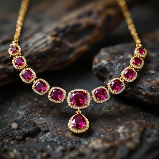 Necklace  ruby jewel dtyle