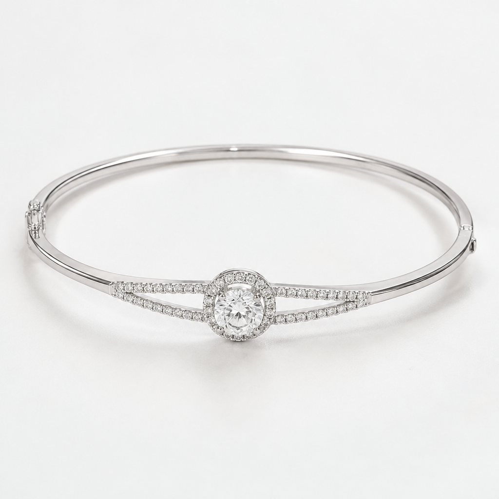 A bangle women's pendant made of white gold with diamond stones suitable for formal, minimalist, simple and delicate, clean lines
photorealistic jewelry design, A bangle women's pendant made of white gold with diamond stones suitable for formal, minimalist, simple and delicate, clean lines, bangle style, just the design no text